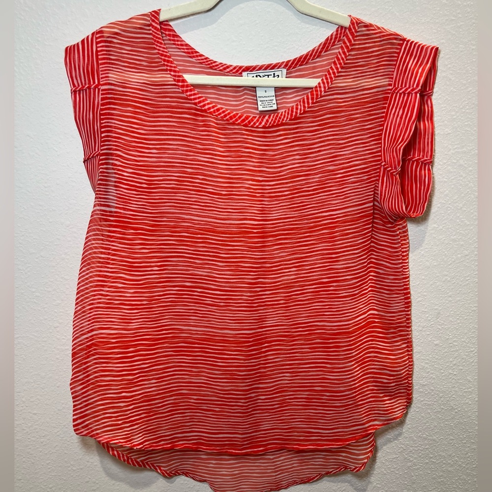 Red and White See-through Top Size S